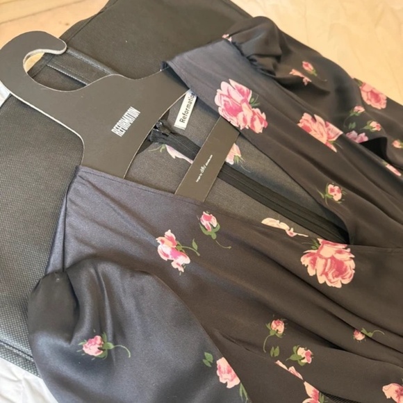 Dark Floral Silk Reformation Dress - Picture 11 of 13